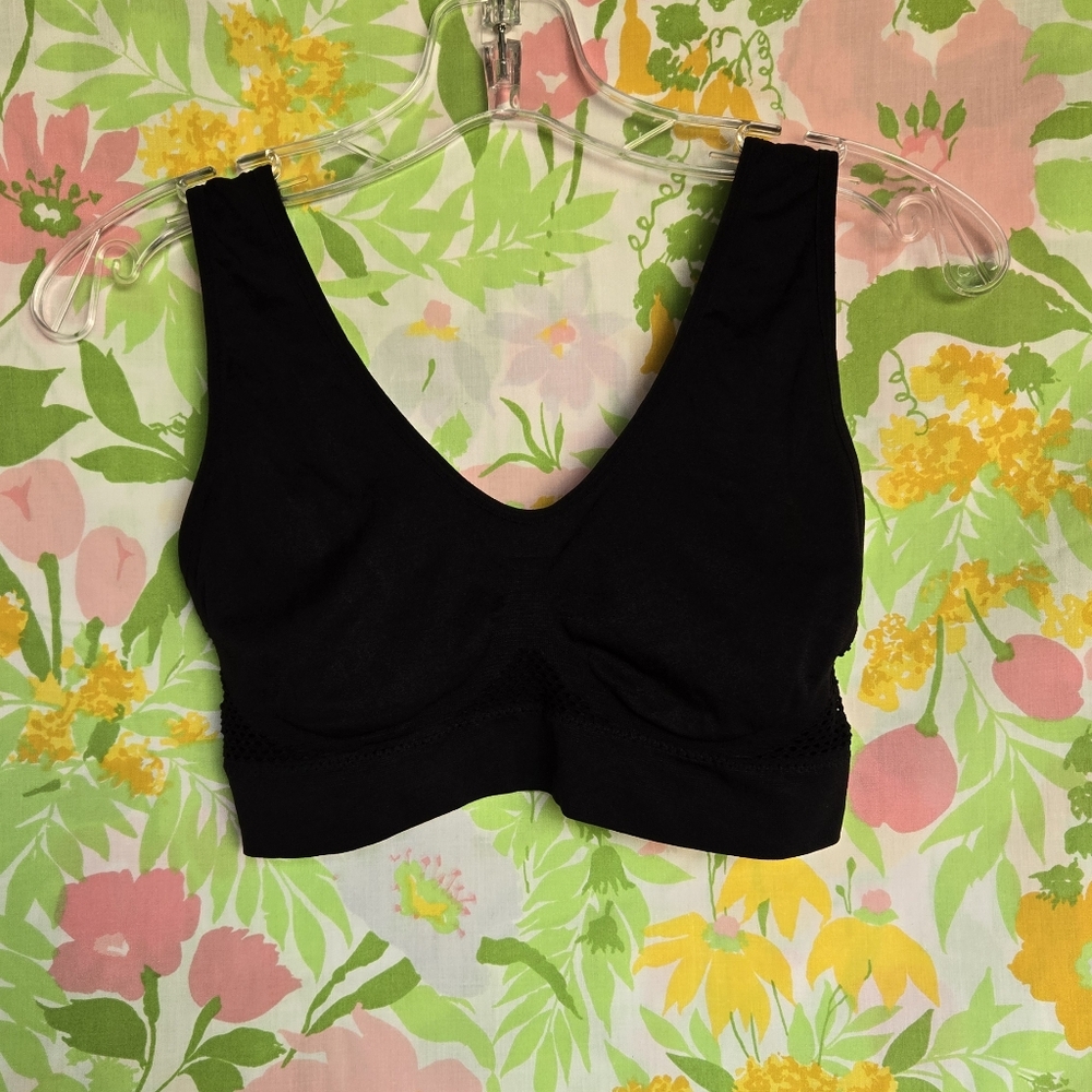 Black Bralette With Mesh Detail